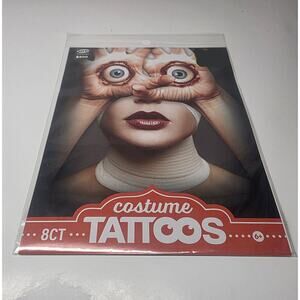 Savvi-Temporary Eye Tattoos New Halloween Dress Up Costume Party 8 Pcs